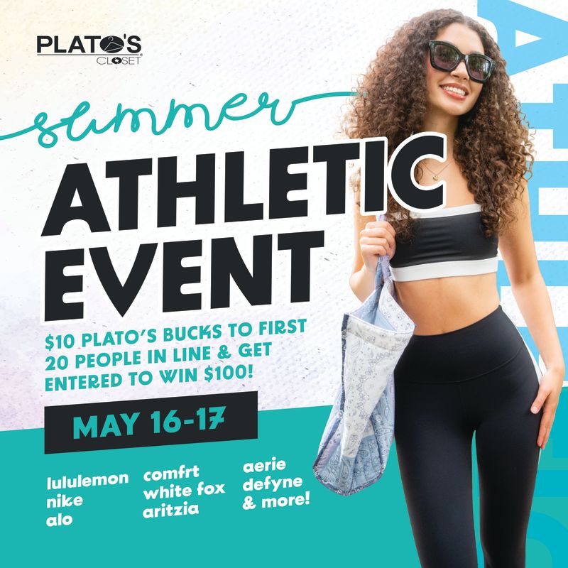 shop never before seen athletic wear at plato's closet in utica michigan may 16th and 17th 2026